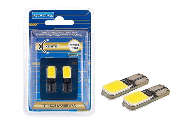картинка Лампа W5W (Т10) Xenite COB 5000K (12V) купить в магазине CAROBASS