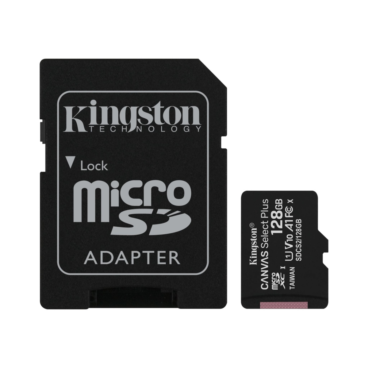 картинка Карта памяти MicroSDHC 128Gb Kingston Canvas Select Plus Class 10 (c адаптером) купить в магазине CAROBASS
