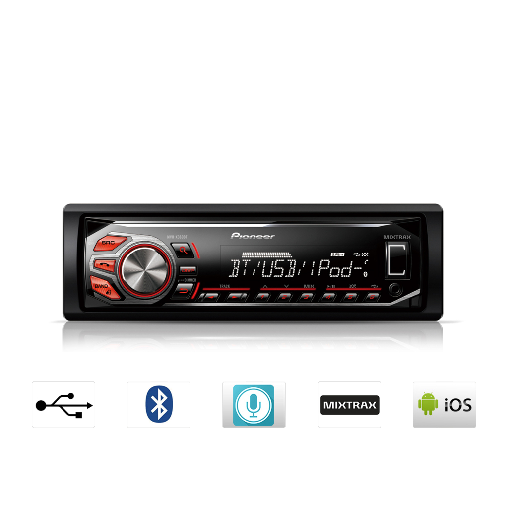 картинка Автомагнитола PIONEER MVH-X360BT купить в магазине CAROBASS