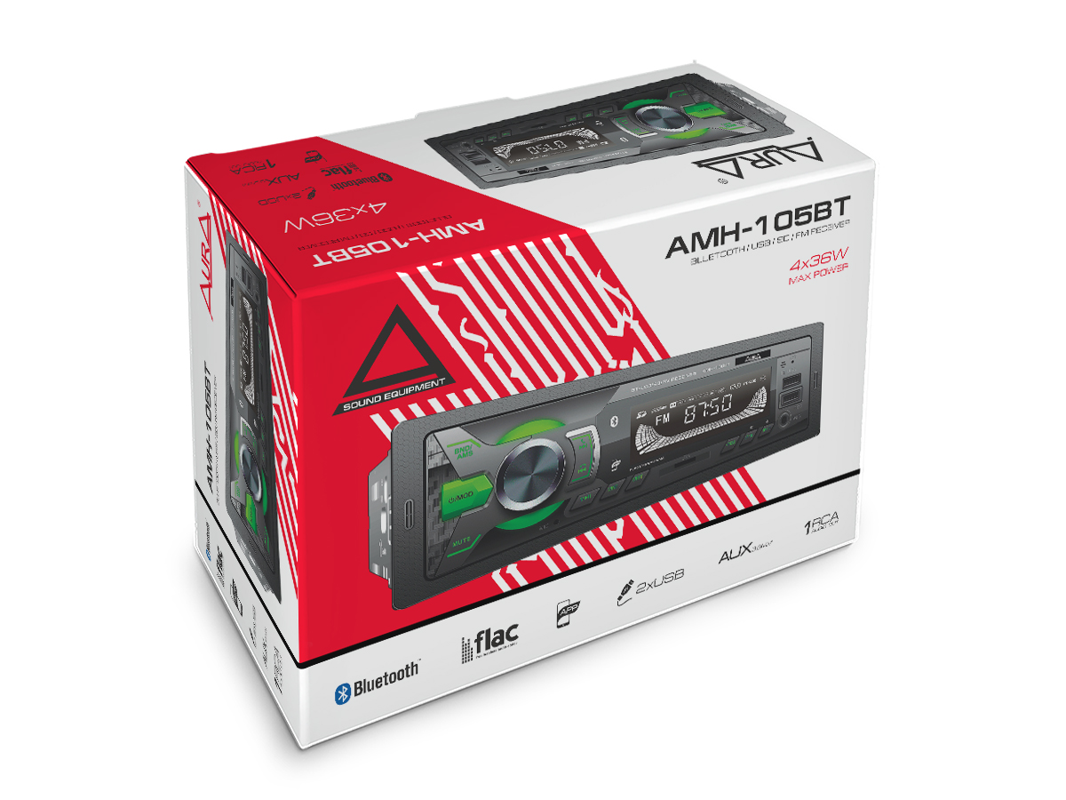 картинка Автомагнитола AURA AMH-105BT купить в магазине CAROBASS
