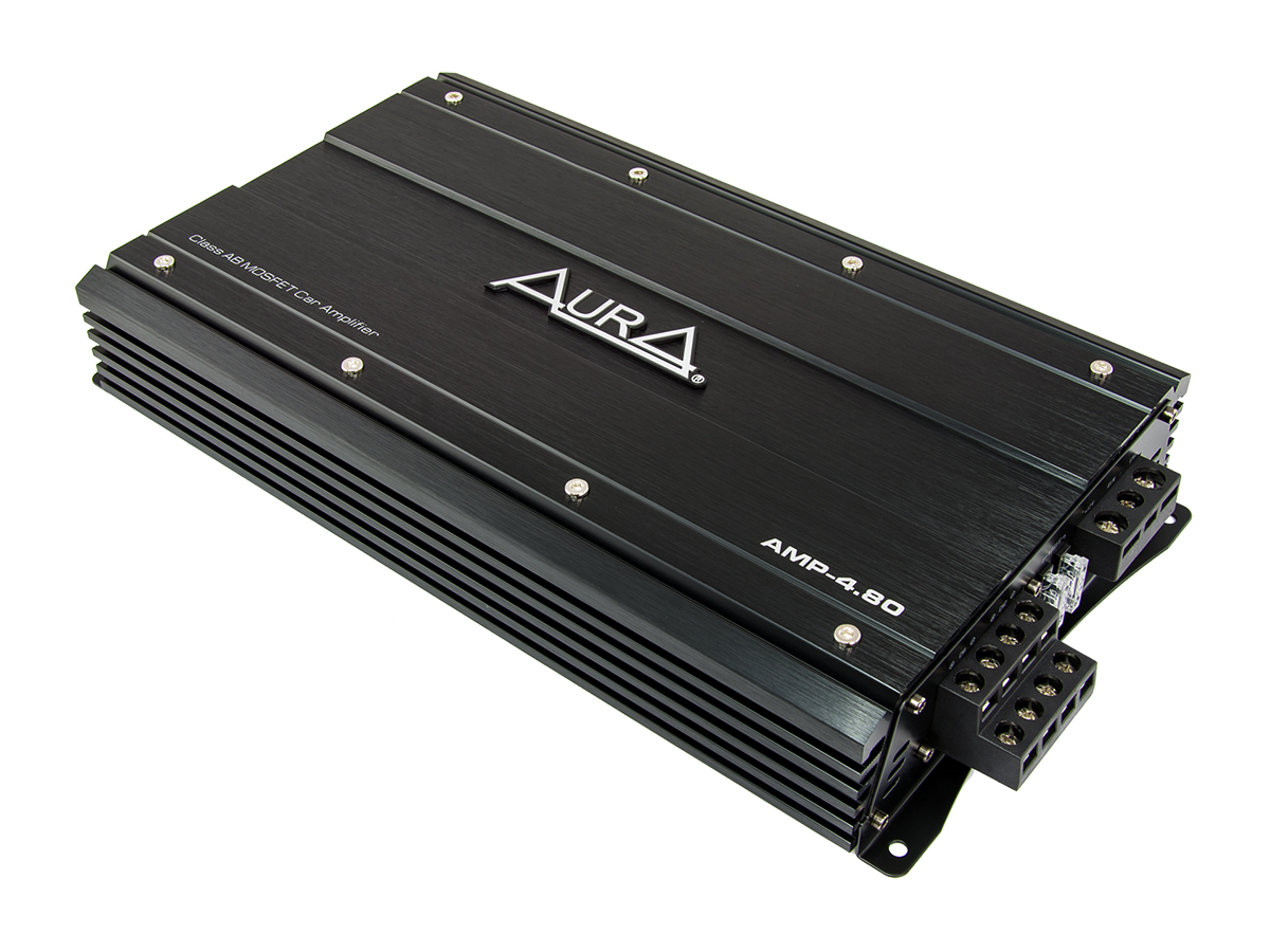 картинка Усилитель 4-х канальный AURA AMP-4.80 купить в магазине CAROBASS