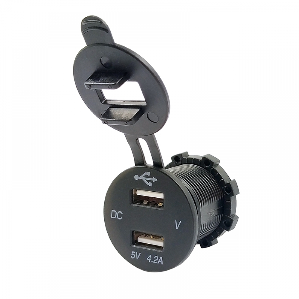 картинка Розетка врезная 2xUSB 2.1A KICX KVC-2.1-2R купить в магазине CAROBASS