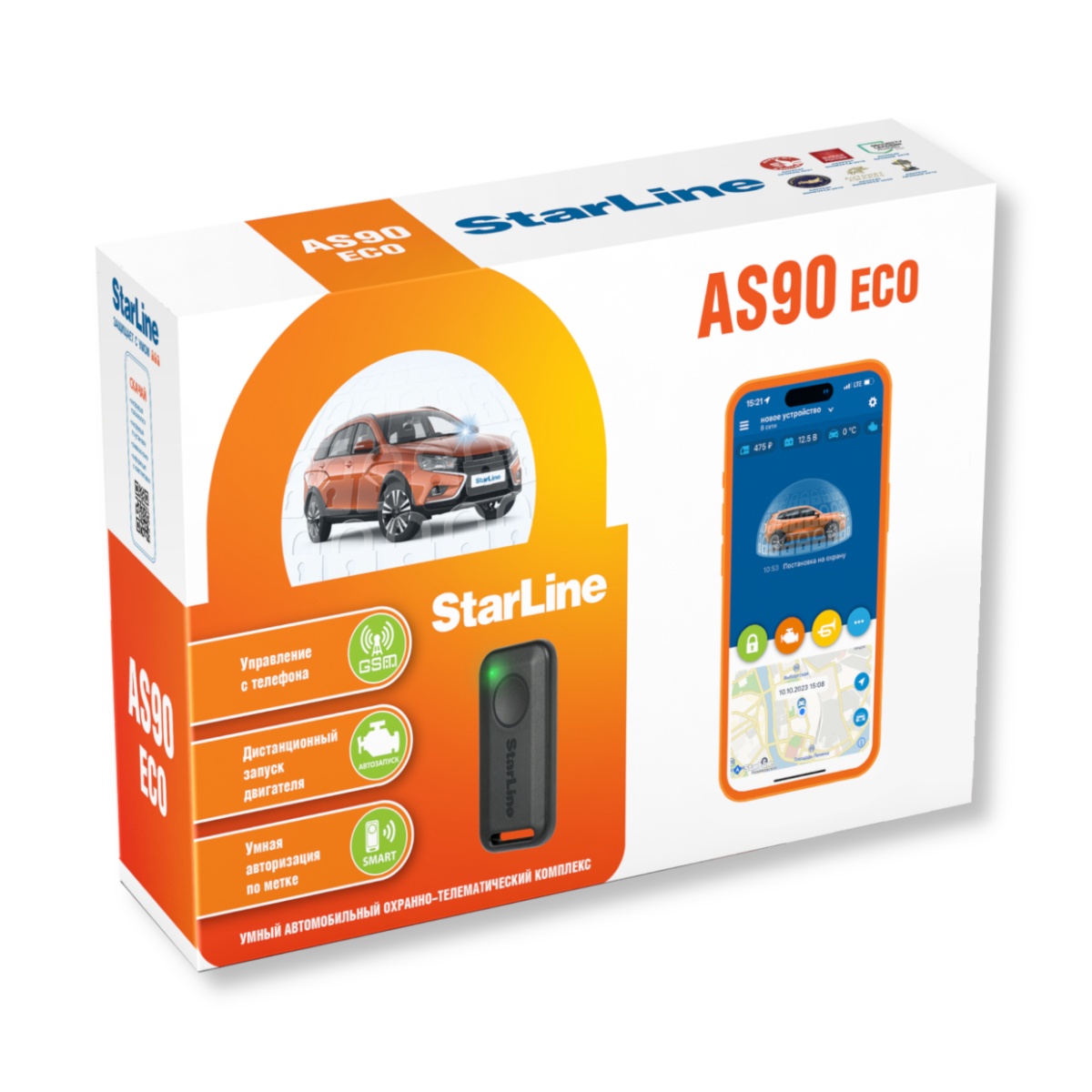 картинка Автосигнализация с автозапуском StarLine AS90 GSM ECO купить в магазине CAROBASS
