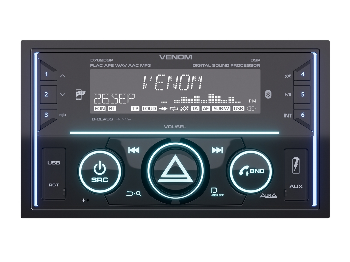 картинка Автомагнитола AURA VENOM-D762DSP купить в магазине CAROBASS