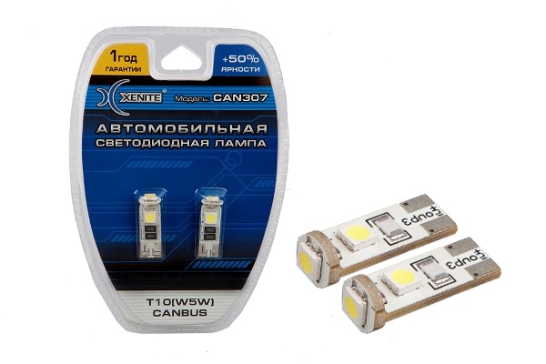 картинка Лампа W5W (Т10) Xenite Can 307 с обманкой 1009304 купить в магазине CAROBASS
