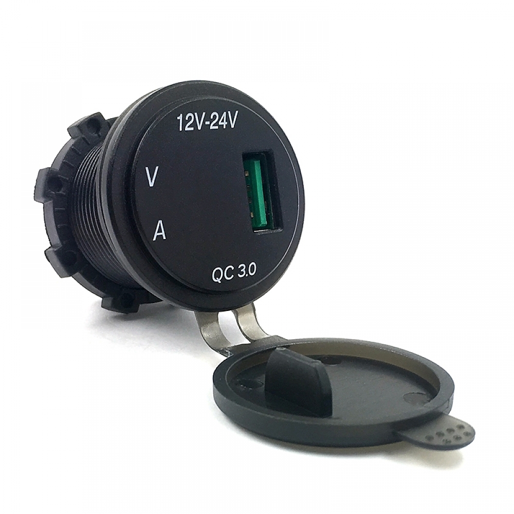картинка Розетка врезная USB QC 3.0 KICX KVAC-QC3.0-1R купить в магазине CAROBASS