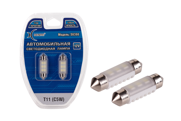картинка Светодиод салонный Xenite S 6366 (12V) Т11 (C5W) S6366 купить в магазине CAROBASS