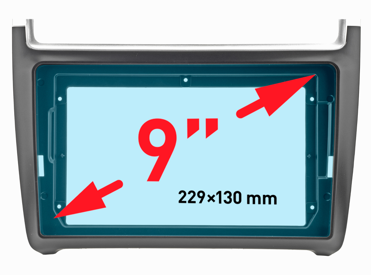 картинка Переходная рамка 9" для VW Polo 2014+ Incar RVW-FC584 купить в магазине CAROBASS