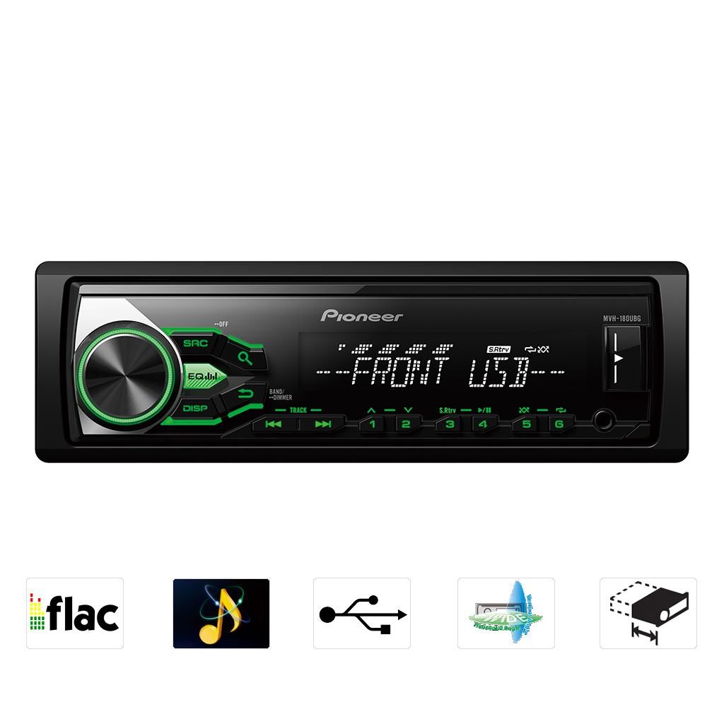 картинка Автомагнитола PIONEER MVH-180UBG купить в магазине CAROBASS