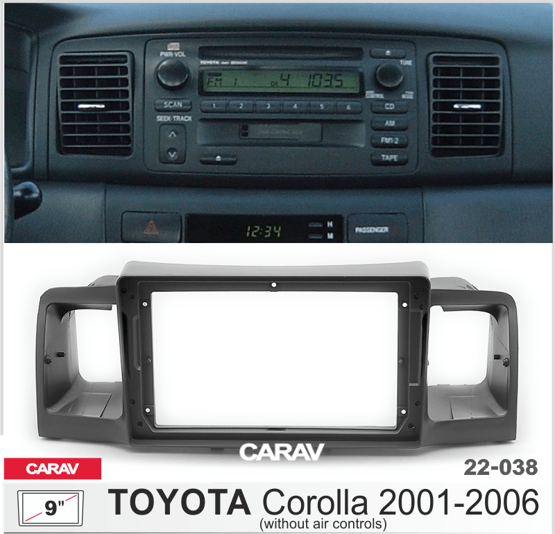 картинка Переходная рамка 9" для TOYOTA Corolla 2001-06 CARAV 22-038 купить в магазине CAROBASS