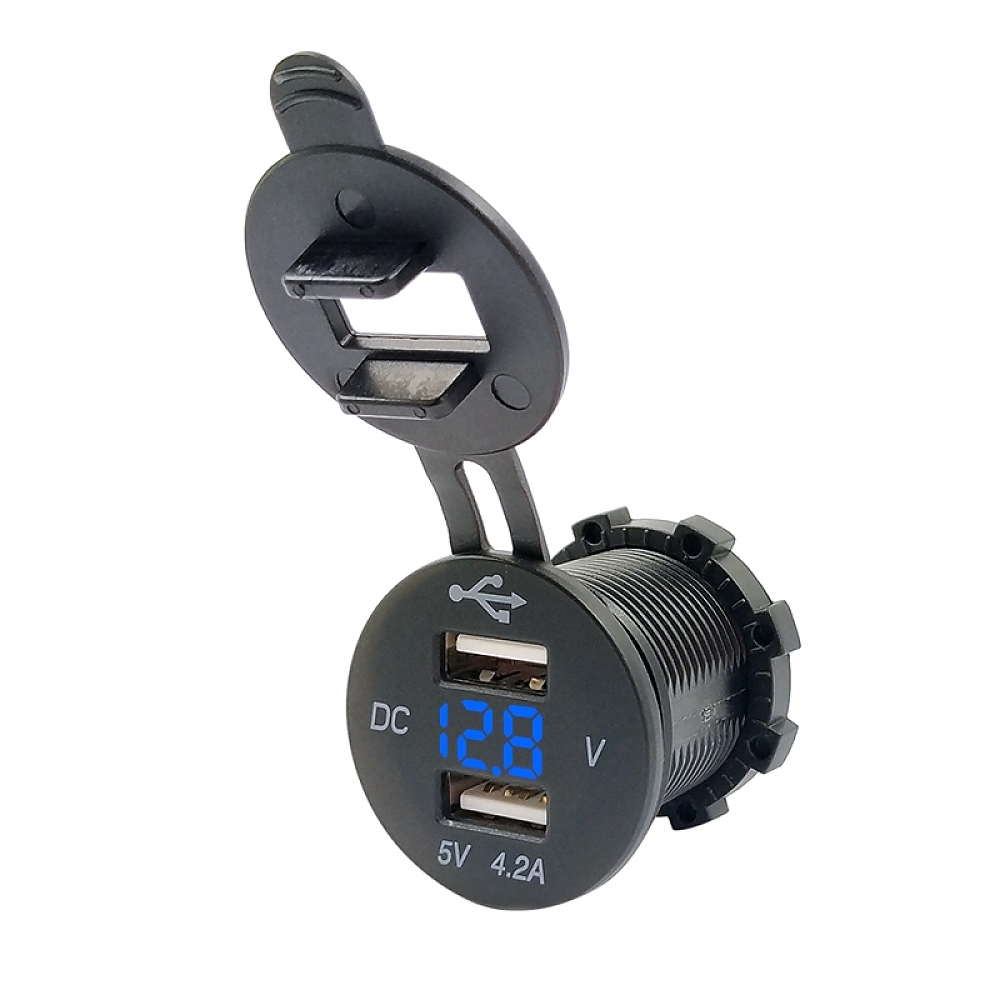 картинка Розетка врезная 2xUSB 2.1A KICX KVC-2.1-2B купить в магазине CAROBASS
