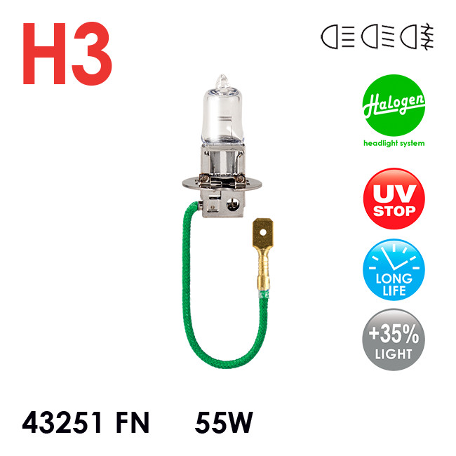 картинка Лампа H3 CELEN (Fianit) H3 43251FN55W купить в магазине CAROBASS