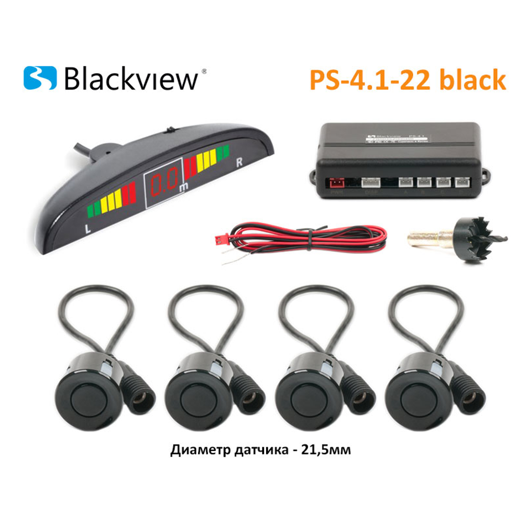 картинка Парковочный радар Blackview PS-4.1-22 BLACK купить в магазине CAROBASS