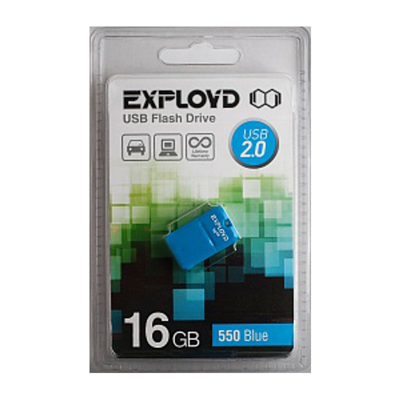 картинка USB-Flash память EXPLOYD 16Gb EX 0016GB 550 Blue купить в магазине CAROBASS