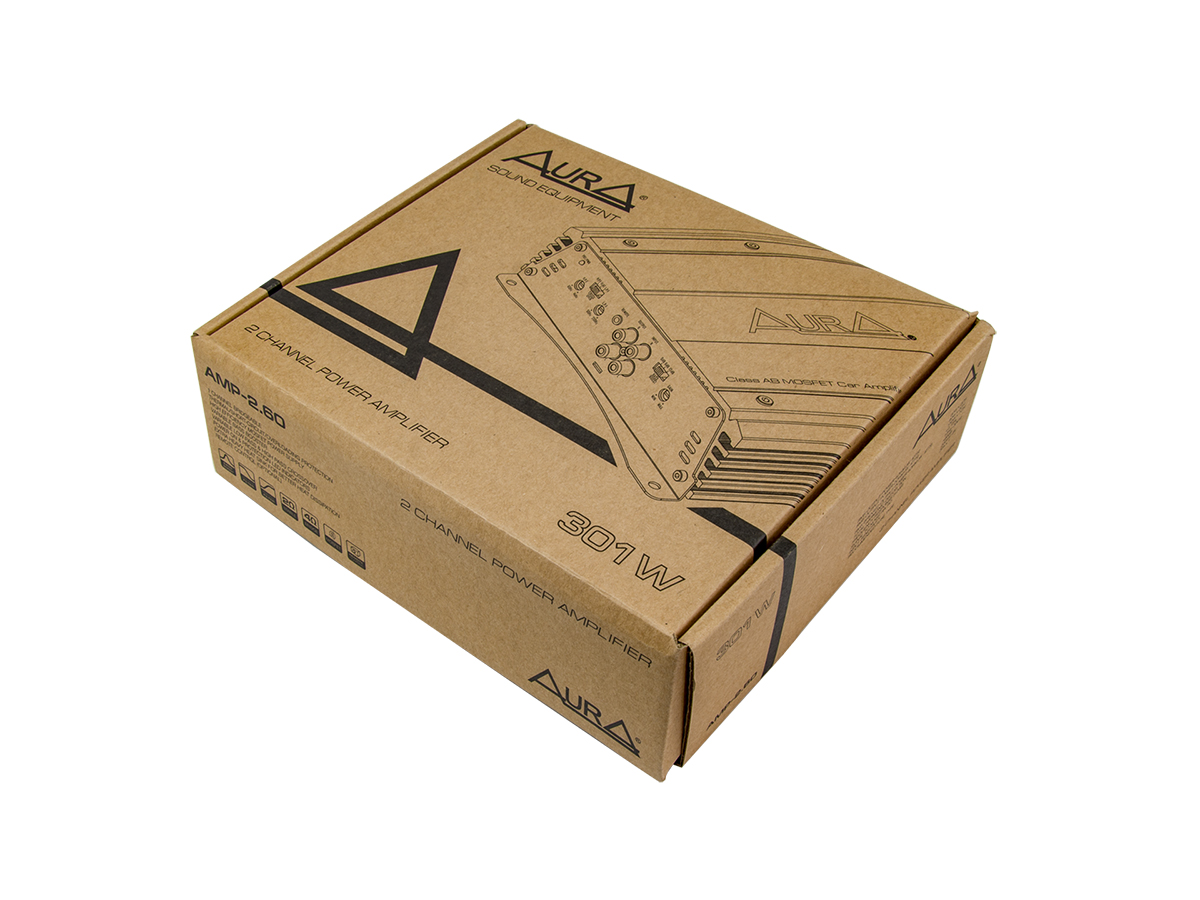 картинка Усилитель 2-х канальный AURA AMP-2.60 купить в магазине CAROBASS