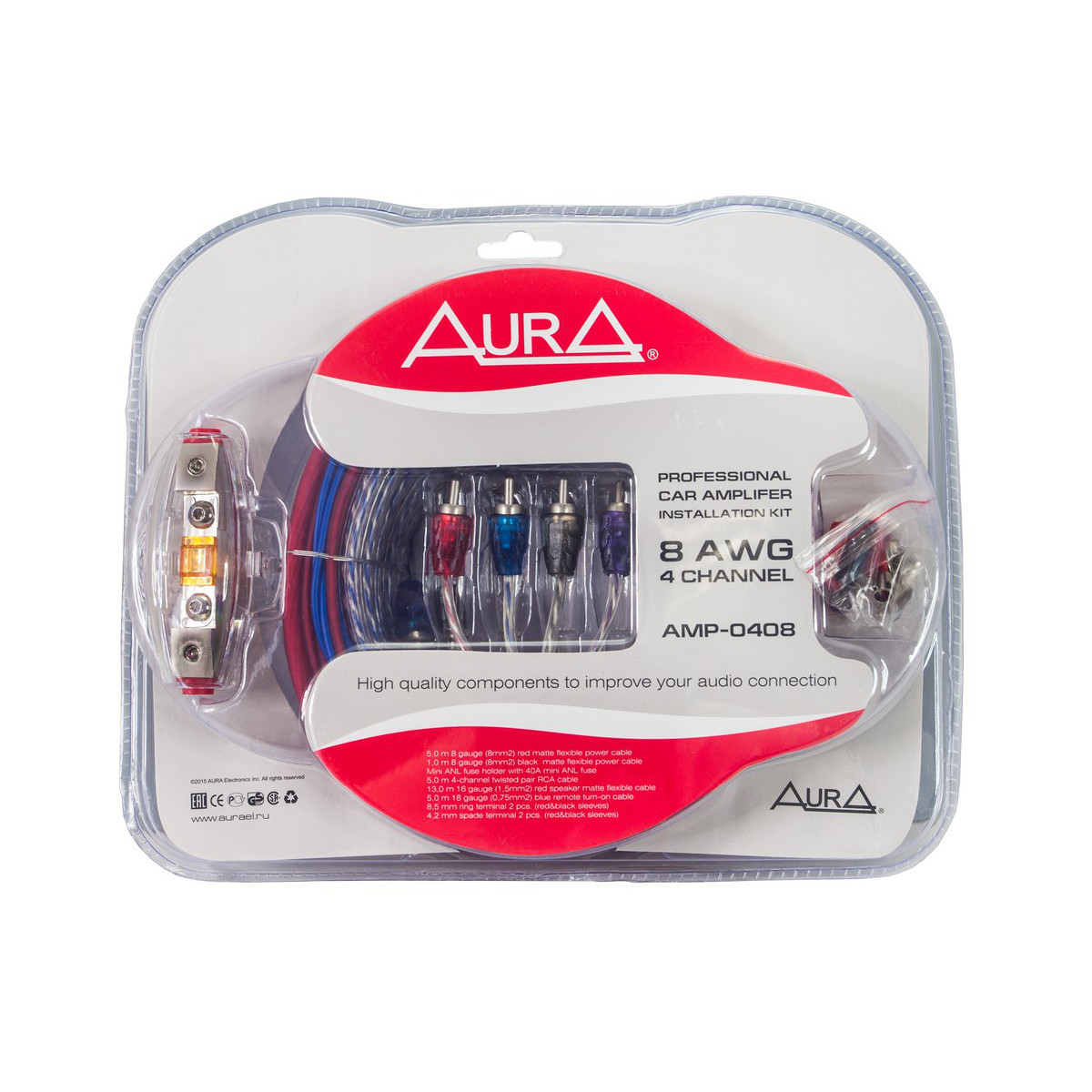 картинка Набор установочный AURA AMP-0408 купить в магазине CAROBASS