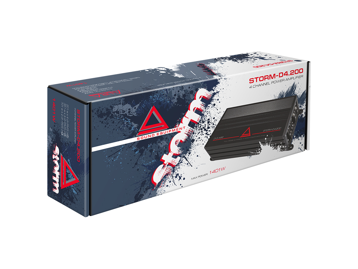 картинка Усилитель 4-х канальный AURA STORM-D4.200 купить в магазине CAROBASS