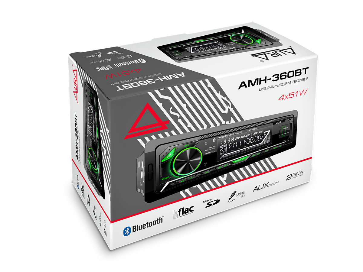 картинка Автомагнитола AURA AMH-360BT купить в магазине CAROBASS