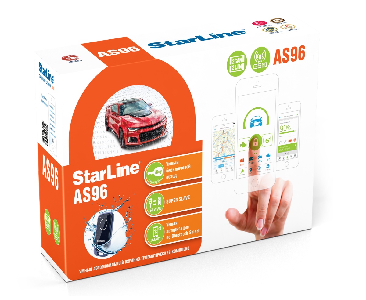 картинка Автосигнализация с автозапуском StarLine AS96 BT 2CAN+2LIN GSM купить в магазине CAROBASS