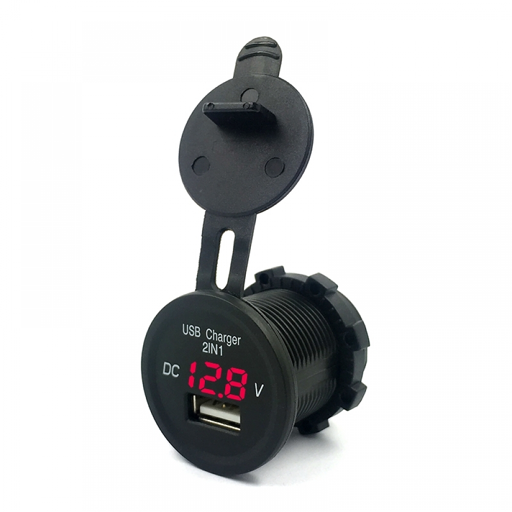 картинка Розетка врезная USB 2.1A KICX KVC-2.1-1R купить в магазине CAROBASS