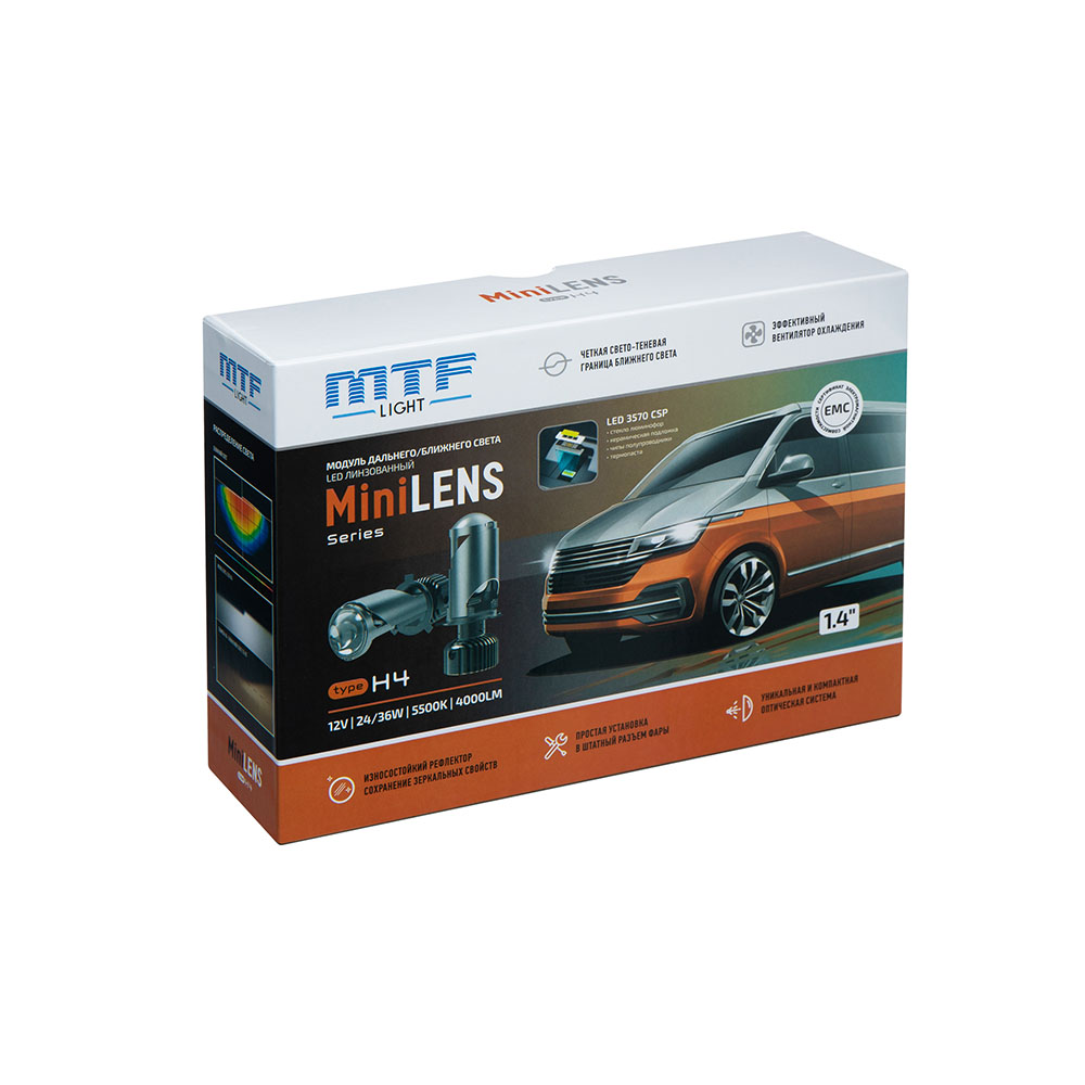 картинка Линзы LED MTF LIGHT MINILENS H4/H19 EVH4K5 купить в магазине CAROBASS