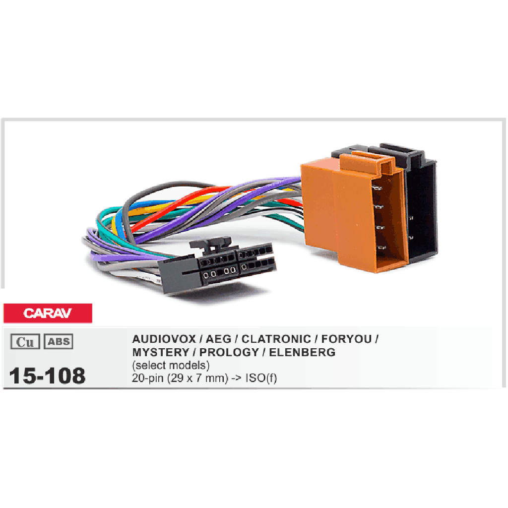 картинка ISO разъем для ГУ PROLOGY / MYSTERY / HYUNDAI 15-108/AWU-PR01 купить в магазине CAROBASS