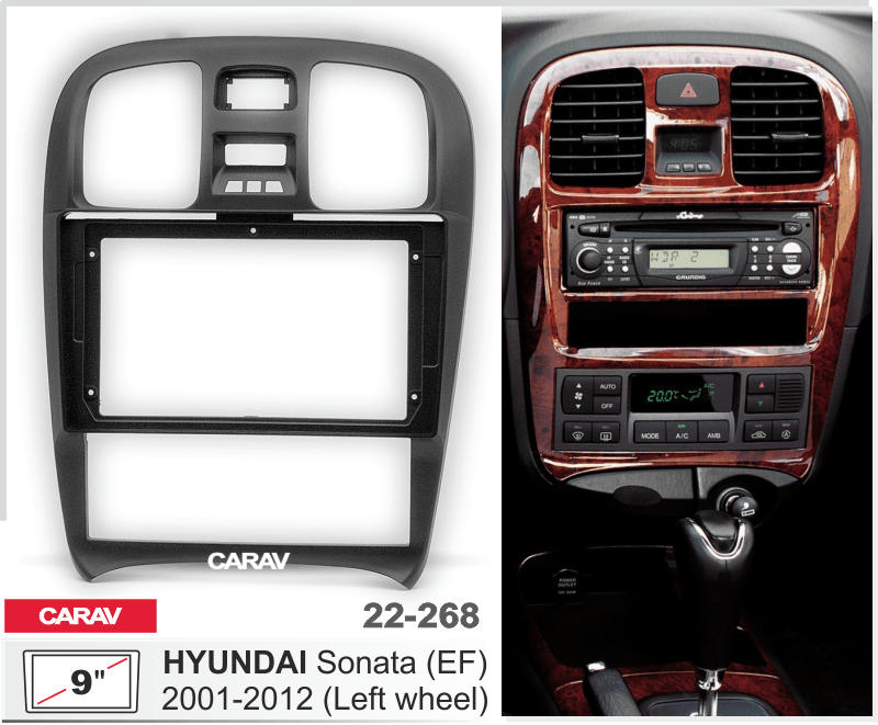 картинка Переходная рамка 9" для HYUNDAI Sonata (EF) 2001-2012 22-268 купить в магазине CAROBASS
