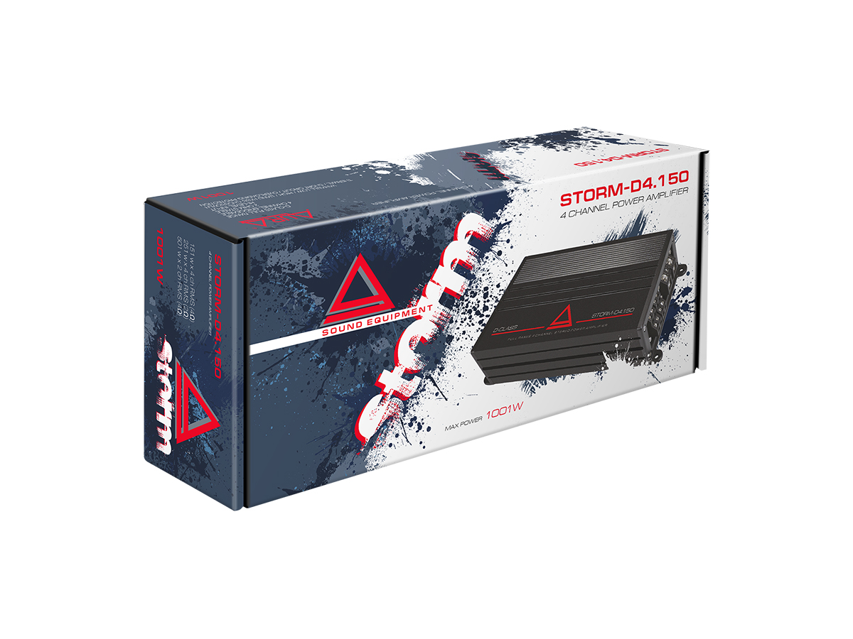 картинка Усилитель 4-х канальный AURA STORM-D4.150 купить в магазине CAROBASS