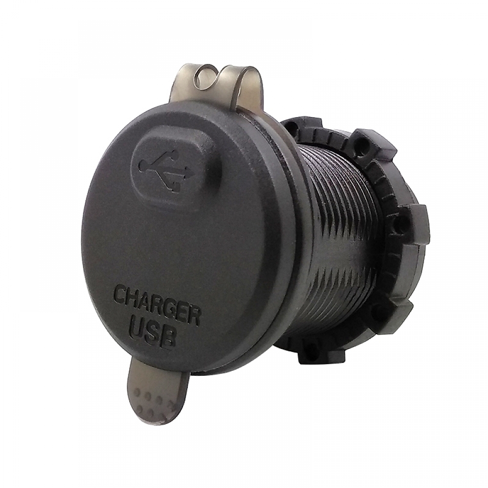 картинка Розетка врезная USB QC 3.0 c кнопкой выключения KICX KVC-QС3.0-1B купить в магазине CAROBASS