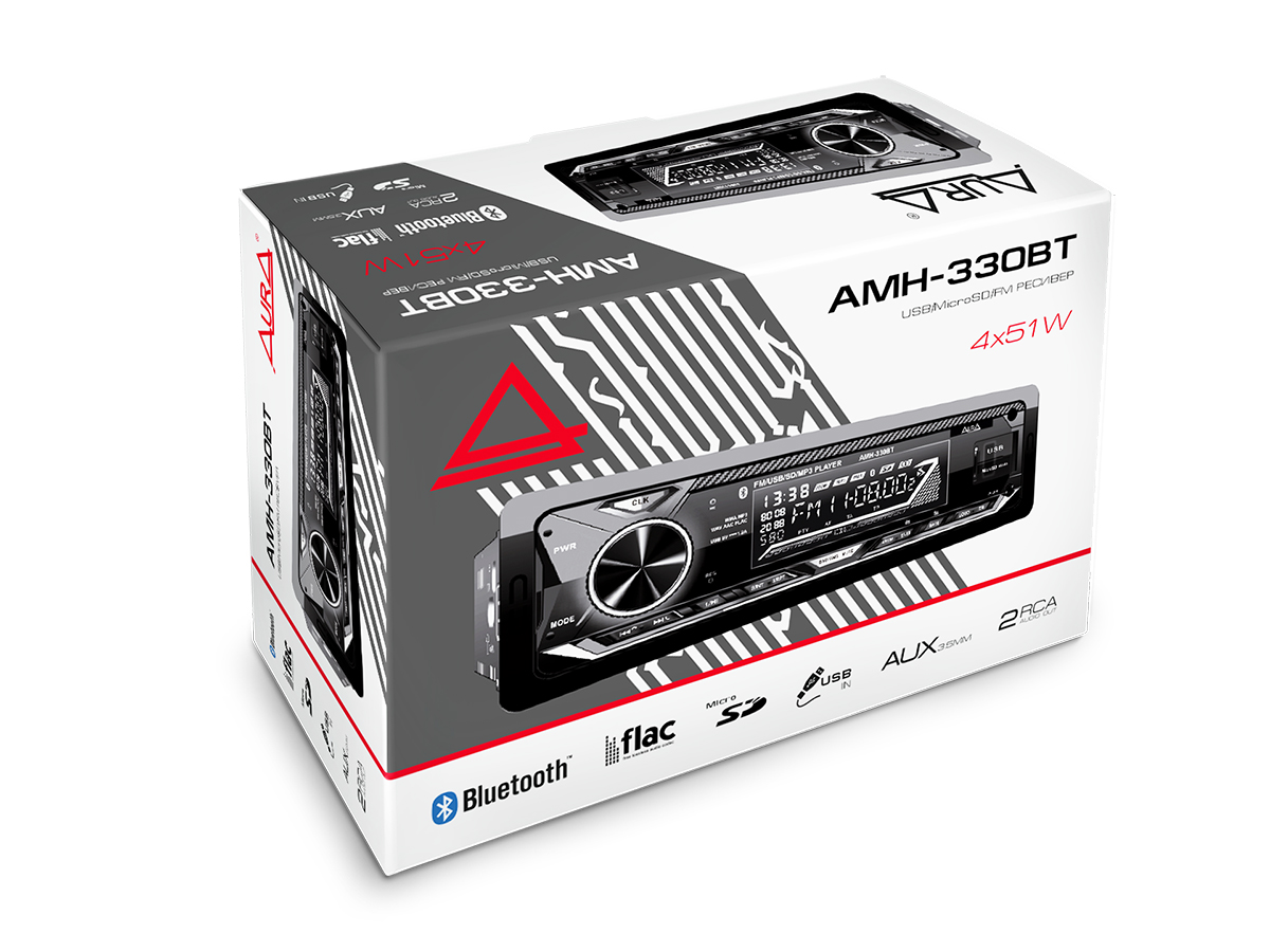 картинка Автомагнитола AURA AMH-330BT купить в магазине CAROBASS
