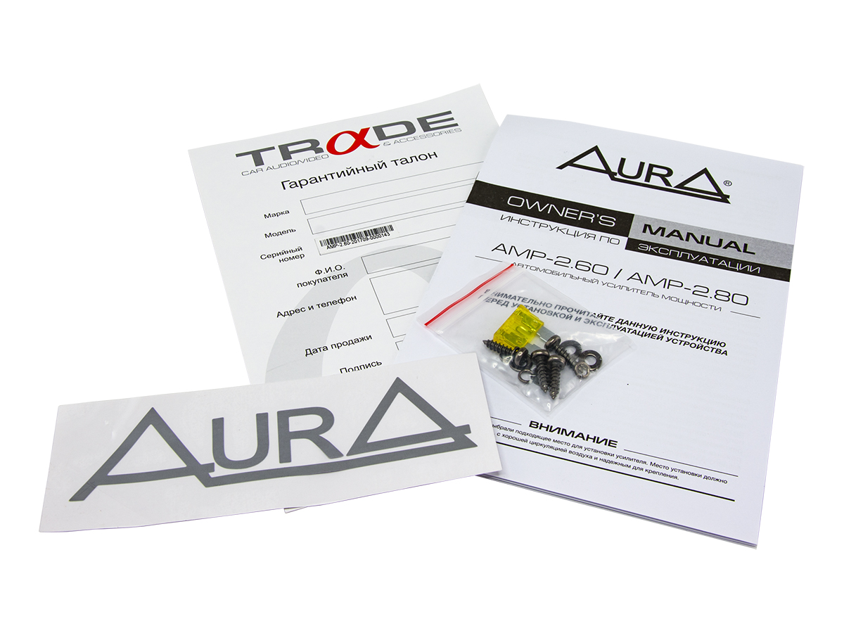 картинка Усилитель 2-х канальный AURA AMP-2.60 купить в магазине CAROBASS