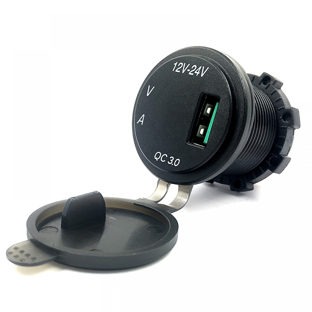 картинка Розетка врезная USB QC 3.0 KICX KVAC-QC3.0-1B купить в магазине CAROBASS