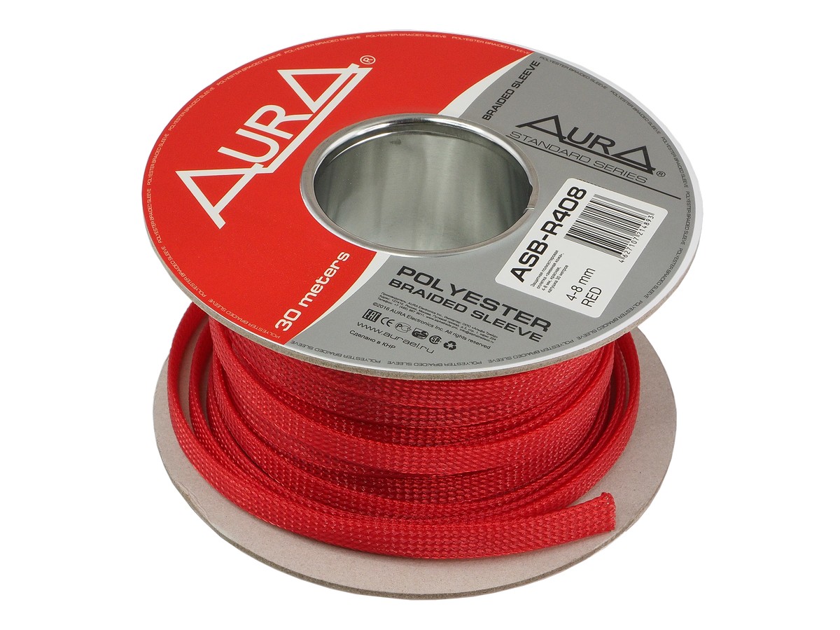 картинка Оплетка для кабеля "Змеиная кожа" AURA ASB-R408 RED купить в магазине CAROBASS