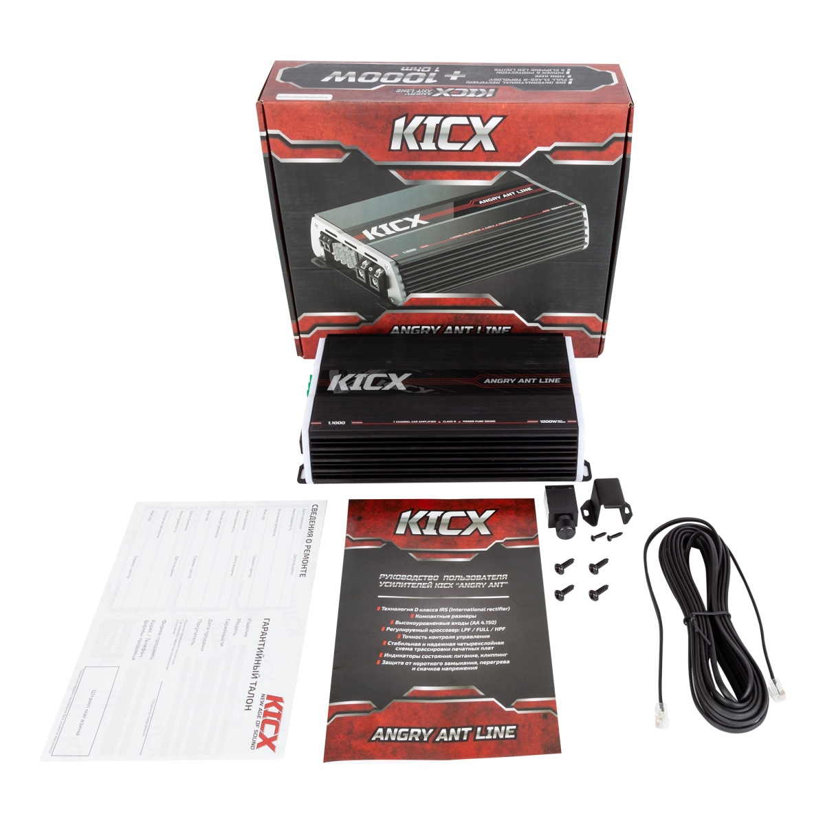 картинка Усилитель 1 канальный KICX Angry Ant 1.1000 купить в магазине CAROBASS
