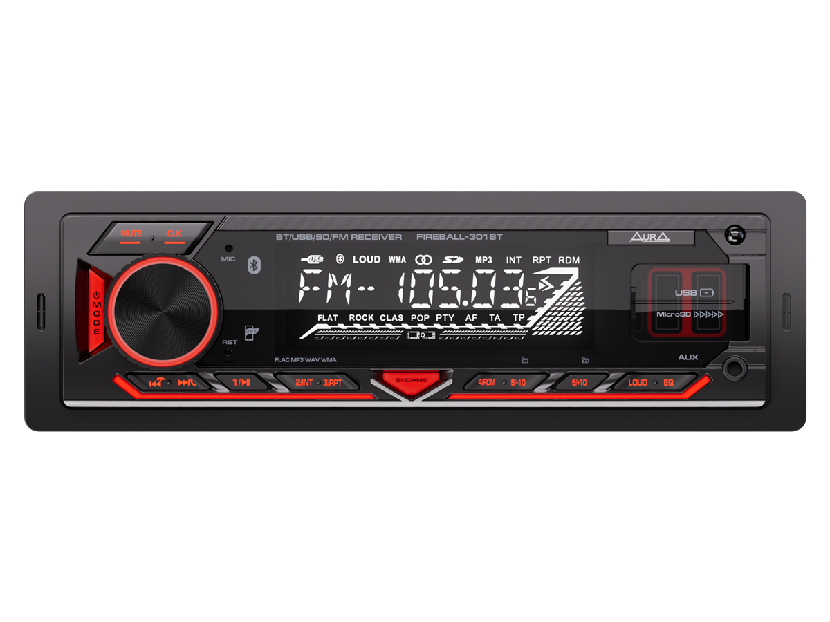 картинка Автомагнитола AURA FIREBALL-301BT купить в магазине CAROBASS