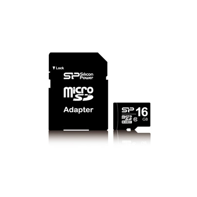 картинка Карта памяти MicroSDHC 16Gb SILICON POWER C10 (с адаптером) MicroSDНС 16Gb/10 купить в магазине CAROBASS