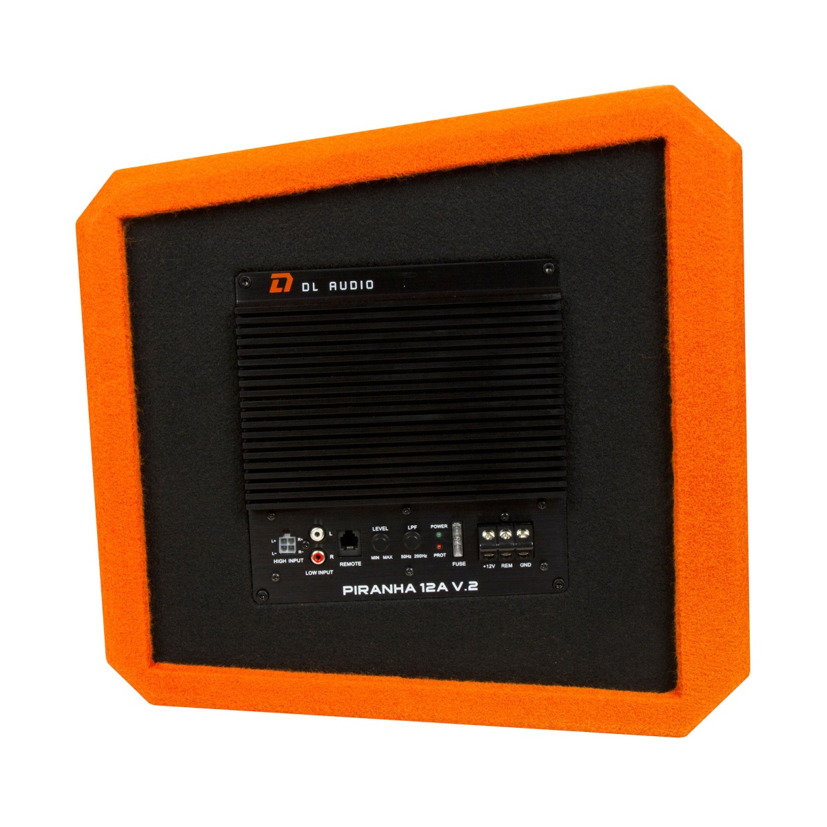 картинка Сабвуфер корпусной активный DL AUDIO Piranha 12A Orange V.2 купить в магазине CAROBASS