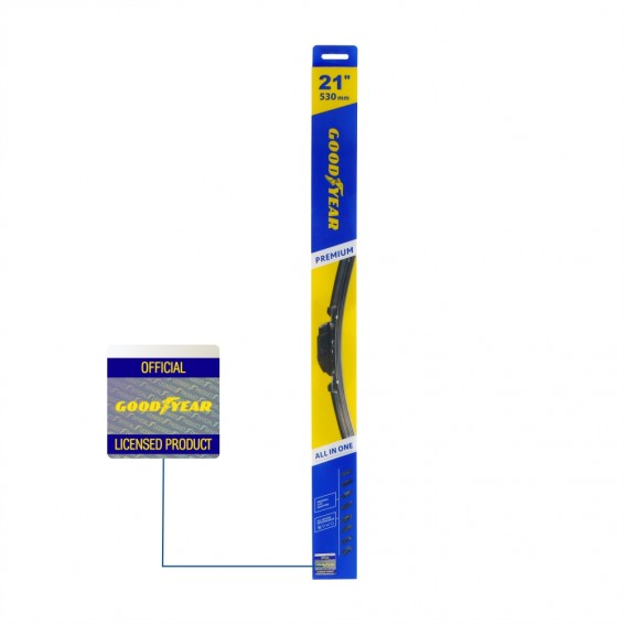 картинка Щетка стеклоочистителя бескаркасная 21''/53 см GOODYEAR «PREMIUM» купить в магазине CAROBASS