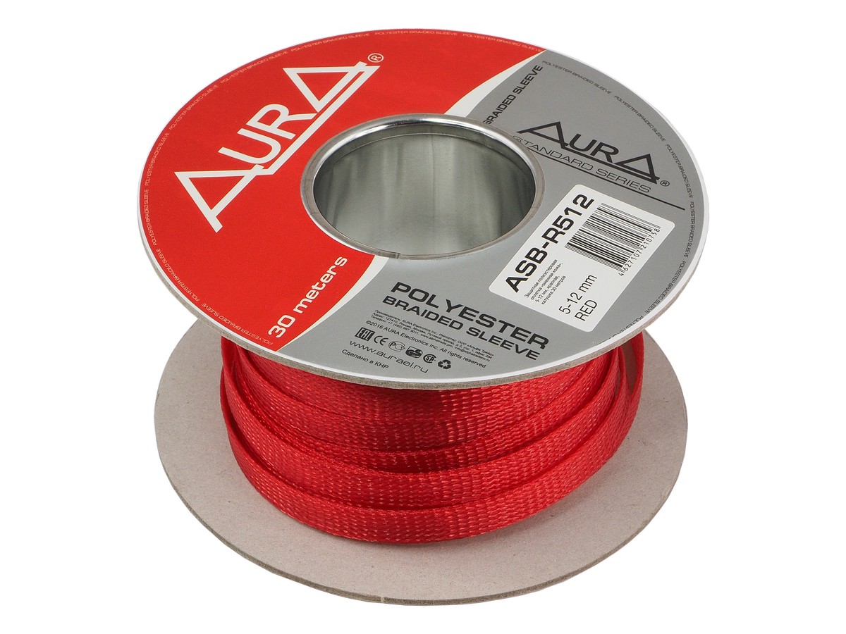 картинка Оплетка для кабеля "Змеиная кожа" AURA ASB-R512 RED купить в магазине CAROBASS