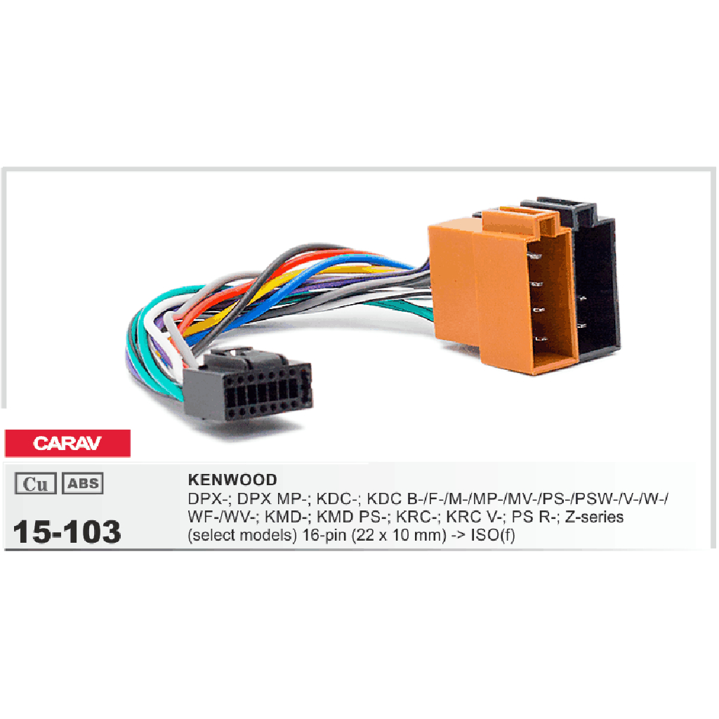 картинка ISO разъем для ГУ JVC/KENWOOD 15-103/AWU-JV02/KN01 купить в магазине CAROBASS