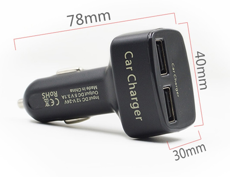 картинка Автомобильное ЗУ 2 USB с синей индикацией (напряжение АКБ, потребляемый ток, температура) RC-03b купить в магазине CAROBASS