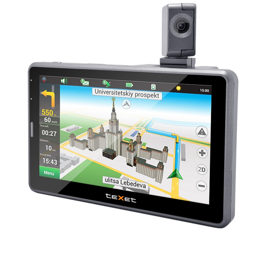 картинка GPS-навигатор TEXET 5″ с видеорегистратором TN-525HDDVR купить в магазине CAROBASS