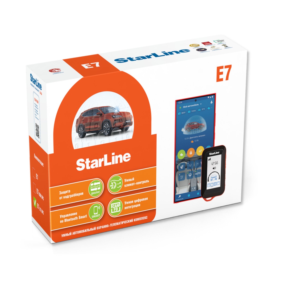 картинка Автосигнализация с автозапуском StarLine E7 LTE GPS купить в магазине CAROBASS