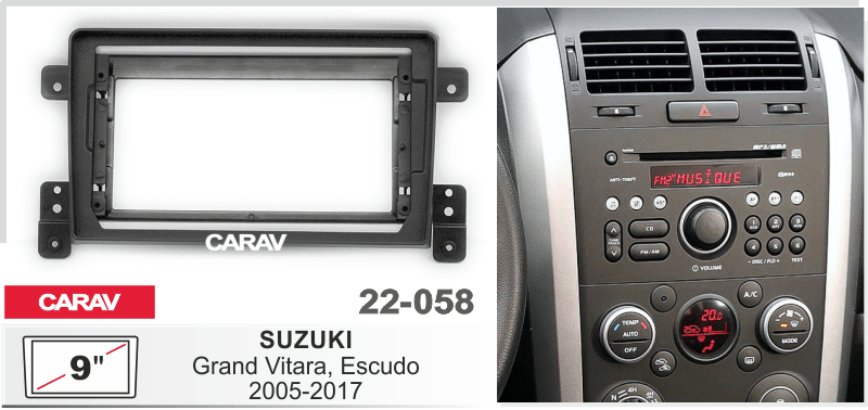 картинка Переходная рамка 9" для SUZUKI Grand Vitara CARAV 22-058 купить в магазине CAROBASS