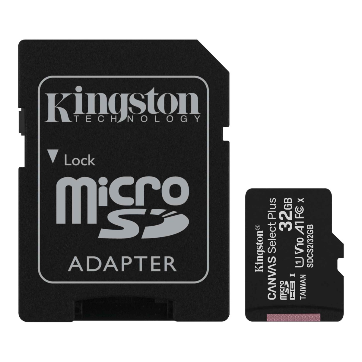 картинка Карта памяти MicroSDHC 32Gb Kingston Canvas Select Plus A1 (100 Mb/s) (с адаптером) SDCS2/32GB купить в магазине CAROBASS