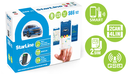 картинка Автосигнализация с обратной связью StarLine S66 V2 BT GSM купить в магазине CAROBASS