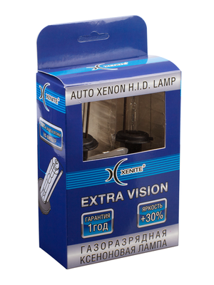 картинка Лампы ксеноновые Xenite EXTRA VISION +30% H27/88S 5000K купить в магазине CAROBASS