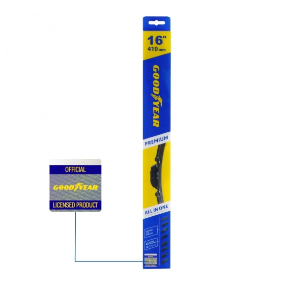 картинка Щетка стеклоочистителя бескаркасная 16''/41 см GOODYEAR «PREMIUM» купить в магазине CAROBASS