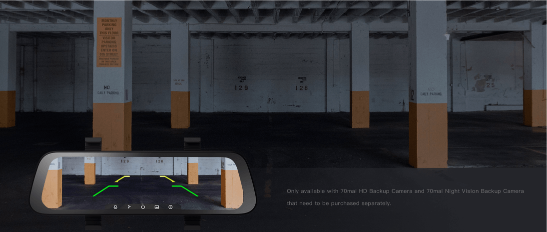 картинка Видеорегистратор-зеркало XIAOMI 70mai Rearview Dash Cam Wide Midrive D07 купить в магазине CAROBASS