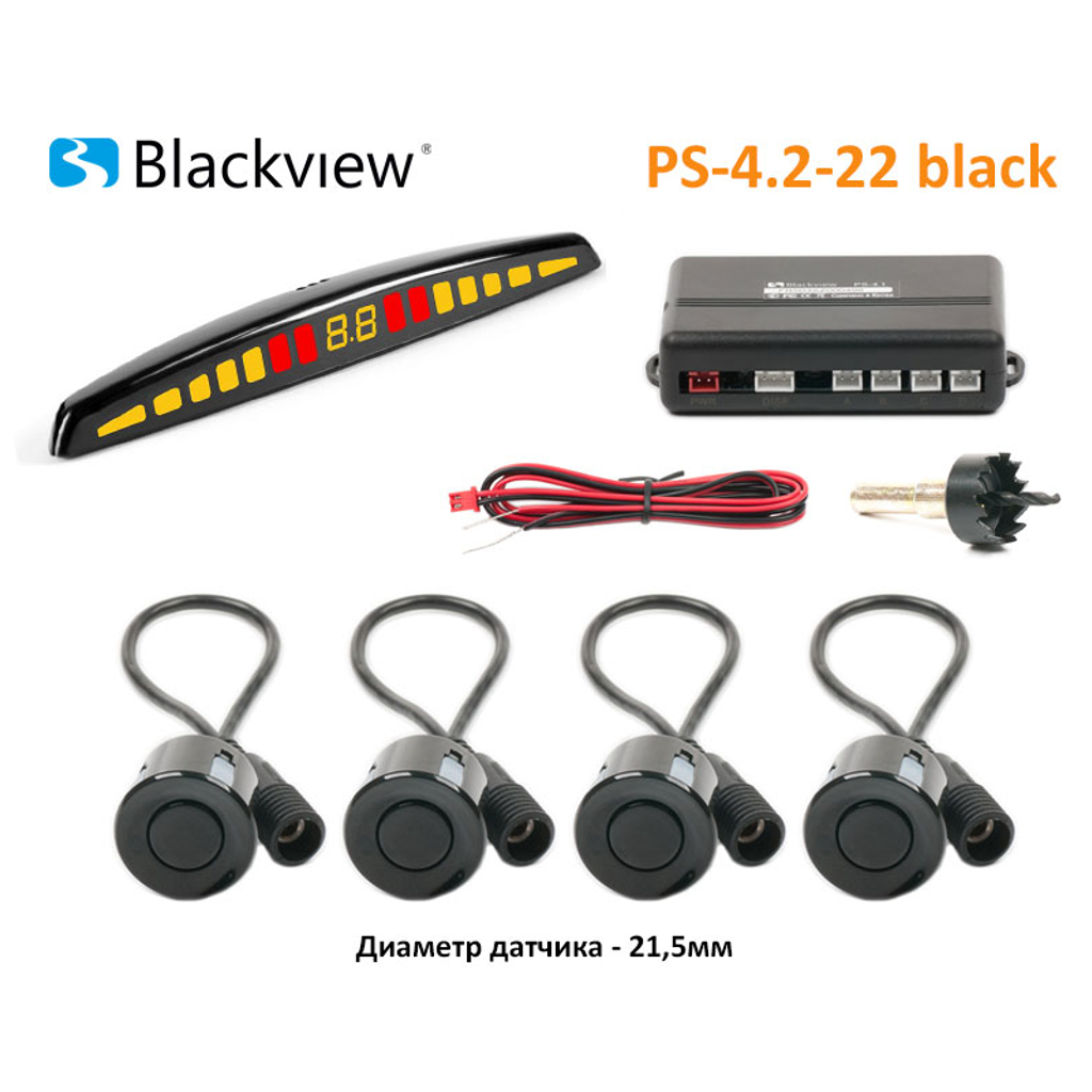 картинка Парковочный радар Blackview PS-4.2-22 BLACK купить в магазине CAROBASS